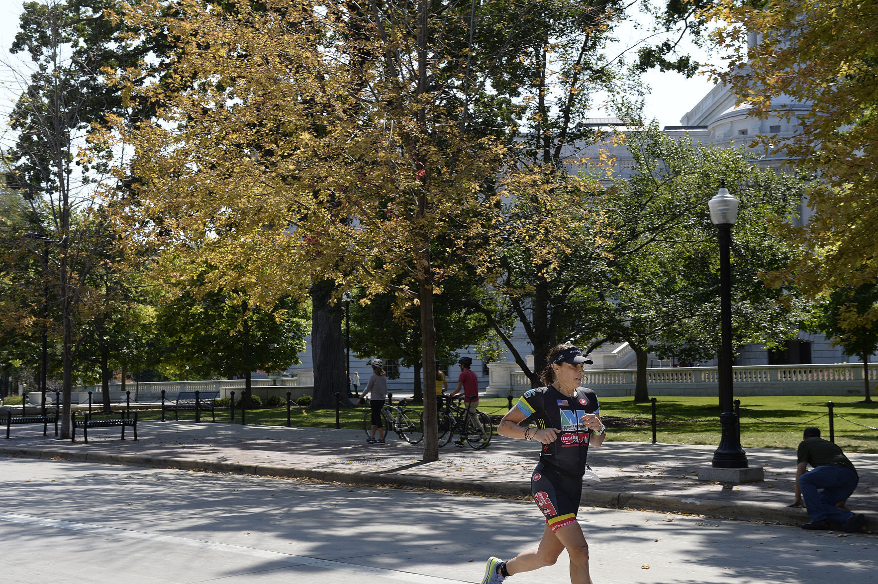 IRONMAN athletes round Capitol Square
